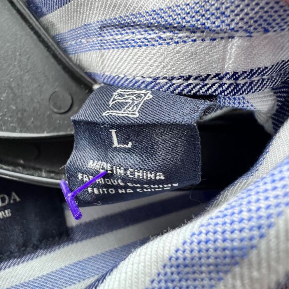 Scotch & Soda Shirt Mens L Blue White Stripe Viscose Button Down Classic Preppy - Picture 12 of 15